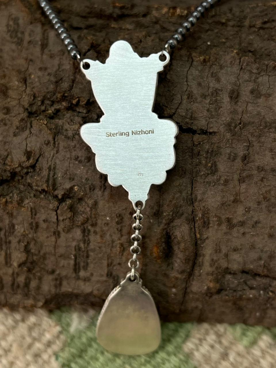 Handmade Sterling Silver Beaded Sierra Bella Necklace "Signed Nizhoni"