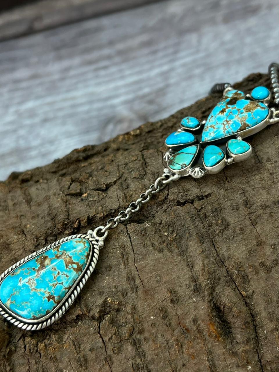 Handmade Sterling Silver Beaded Sierra Bella Necklace "Signed Nizhoni"