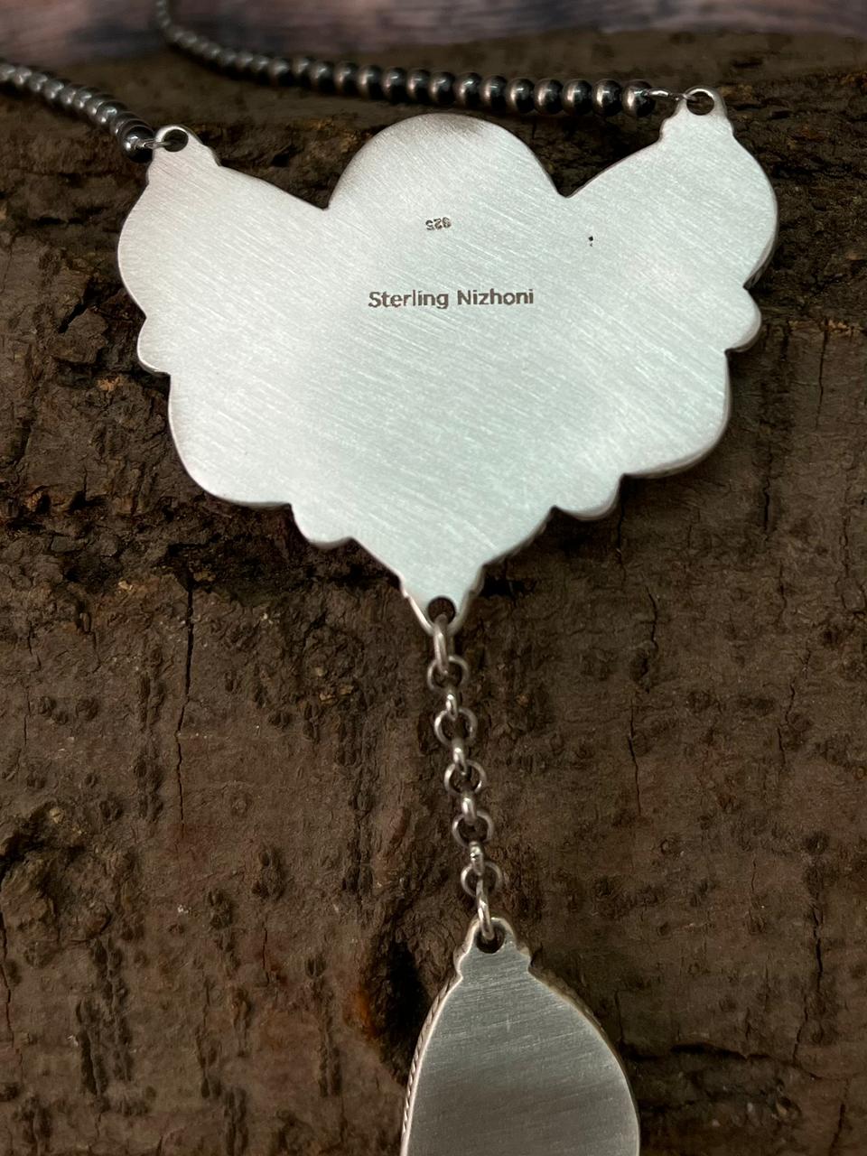 Handmade Sterling Silver Beaded Sierra Bella Necklace "Signed Nizhoni"