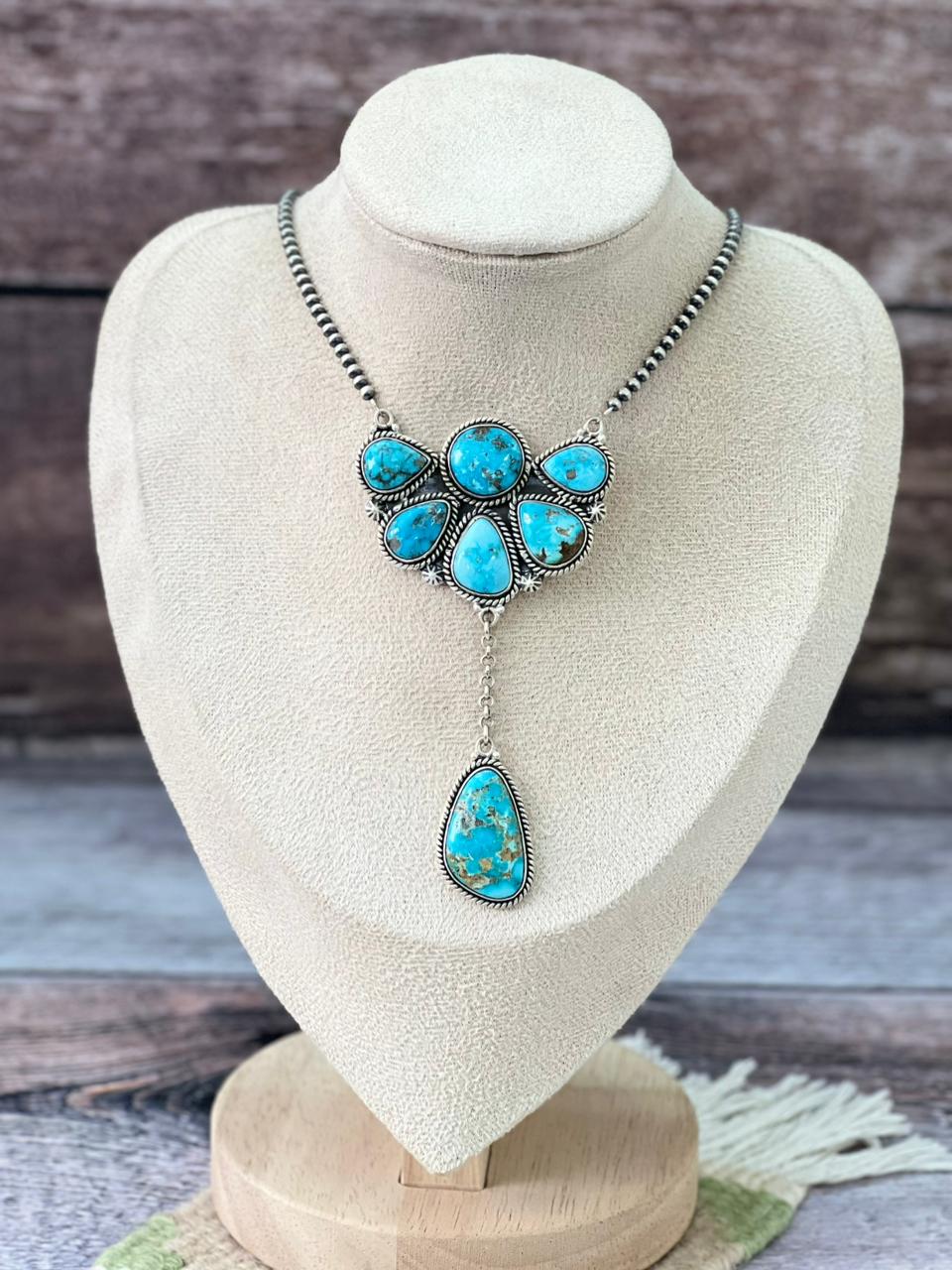 Handmade Sterling Silver Beaded Sierra Bella Necklace "Signed Nizhoni"