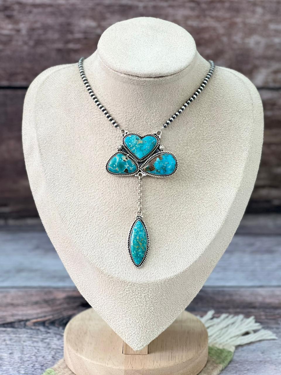 Handmade Sterling Silver Beaded Sierra Bella Necklace "Signed Nizhoni"