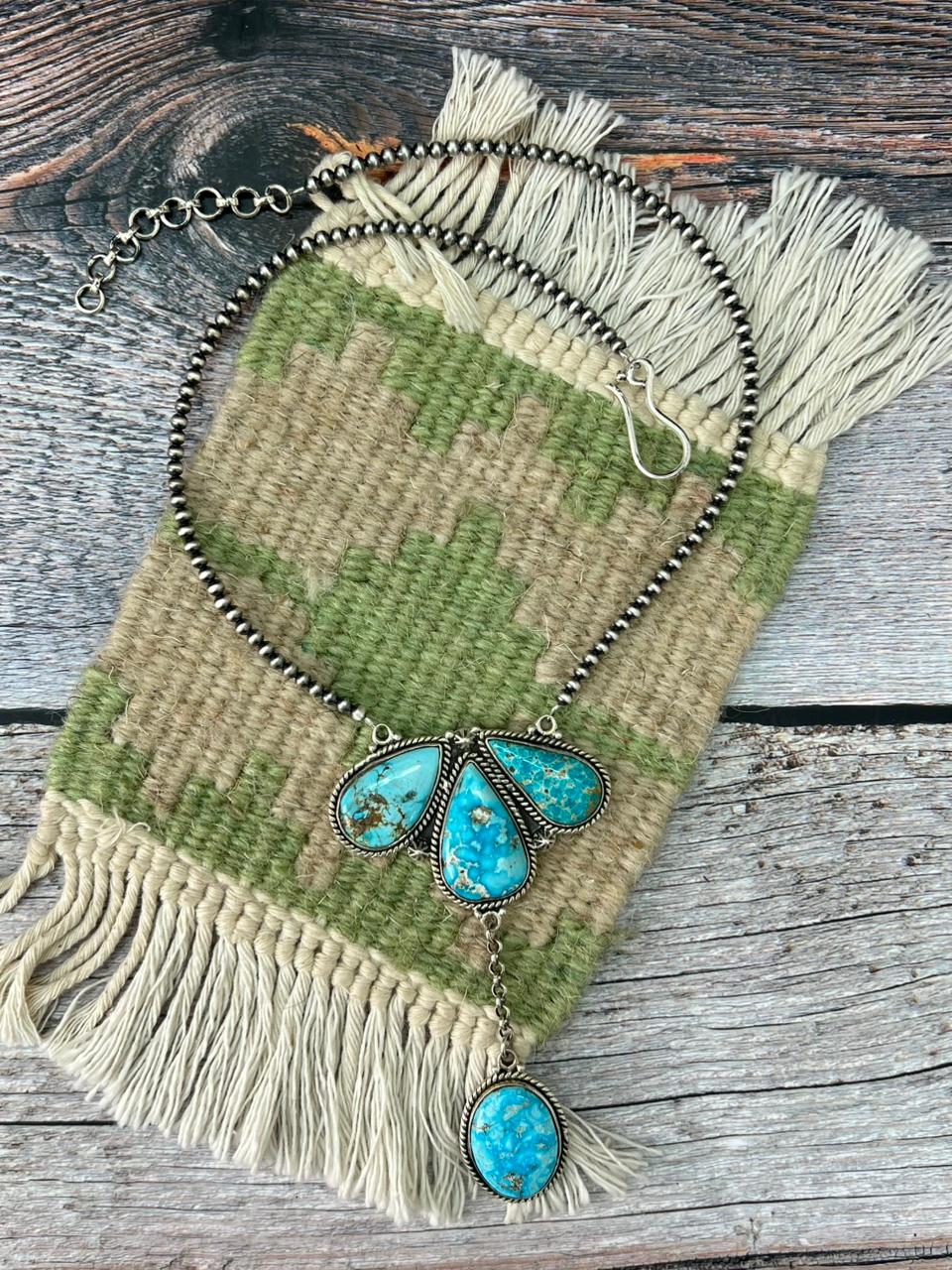 Handmade Sterling Silver Beaded Sierra Bella Necklace "Signed Nizhoni"