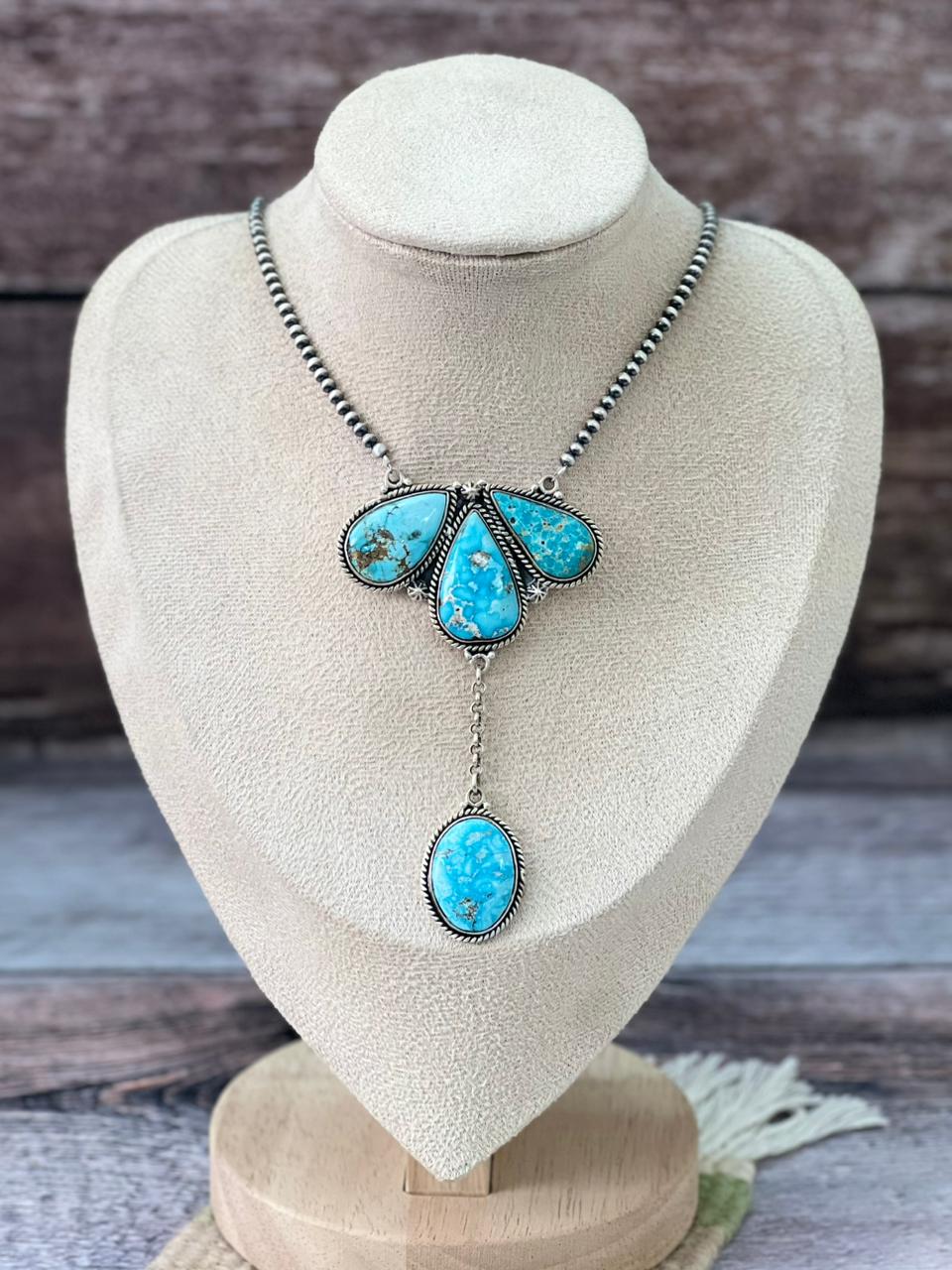 Handmade Sterling Silver Beaded Sierra Bella Necklace "Signed Nizhoni"