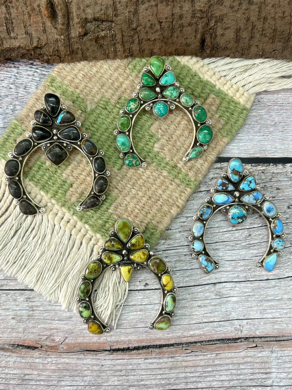 Handmade Sterling Silver Multi Stone Pendant "Signed Nizhoni"