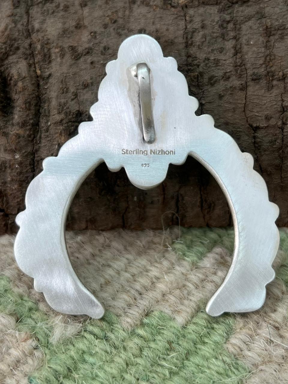 Handmade Sterling Silver Multi Stone Pendant "Signed Nizhoni"