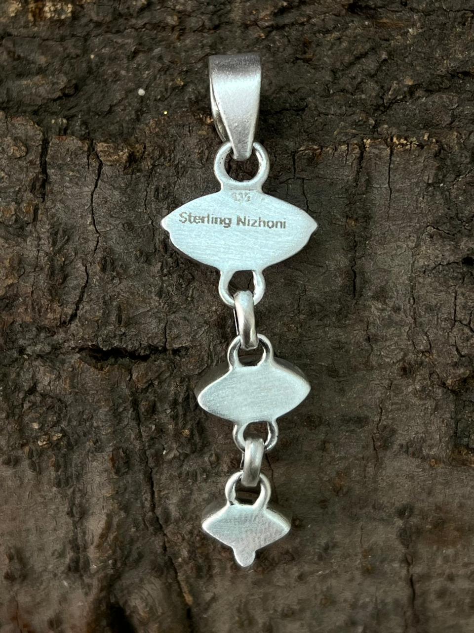 Handmade Sterling Silver Emerald Valley Pendant "Signed Nizhoni"