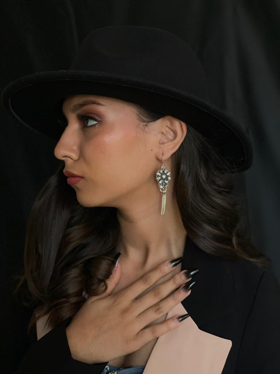 Handmade Sterling Silver Wildhorse Magnesite Hook Dangle Earrings "Signed Nizhoni" (3)