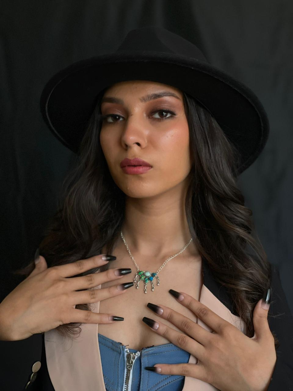 Handmade Sterling Silver Peacock Dahlia with Palomino Necklace "Signed Nizhoni" (8)