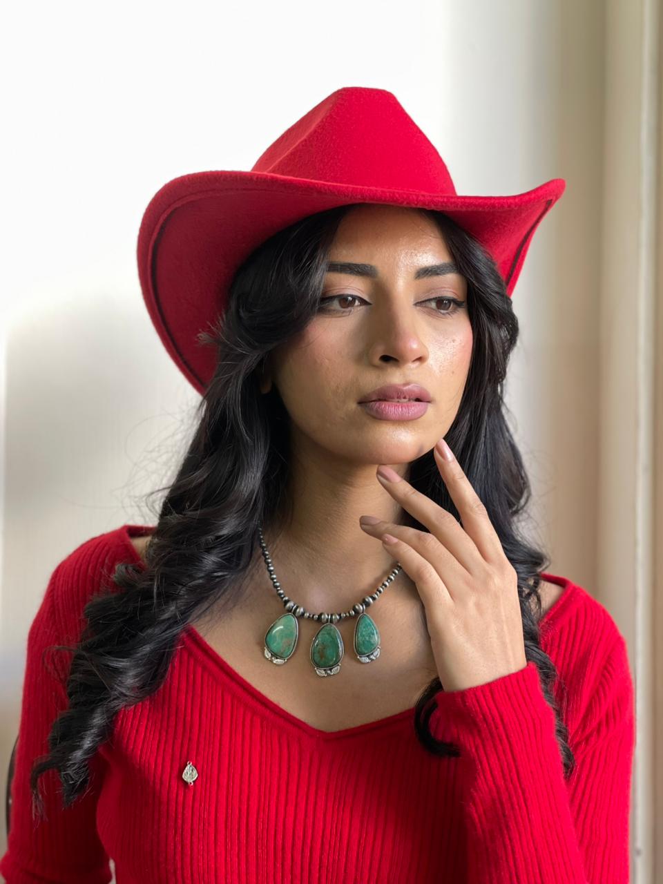 Handmade Sterling Silver Beaded Mantis Turquoise Necklace "Signed Nizhoni"