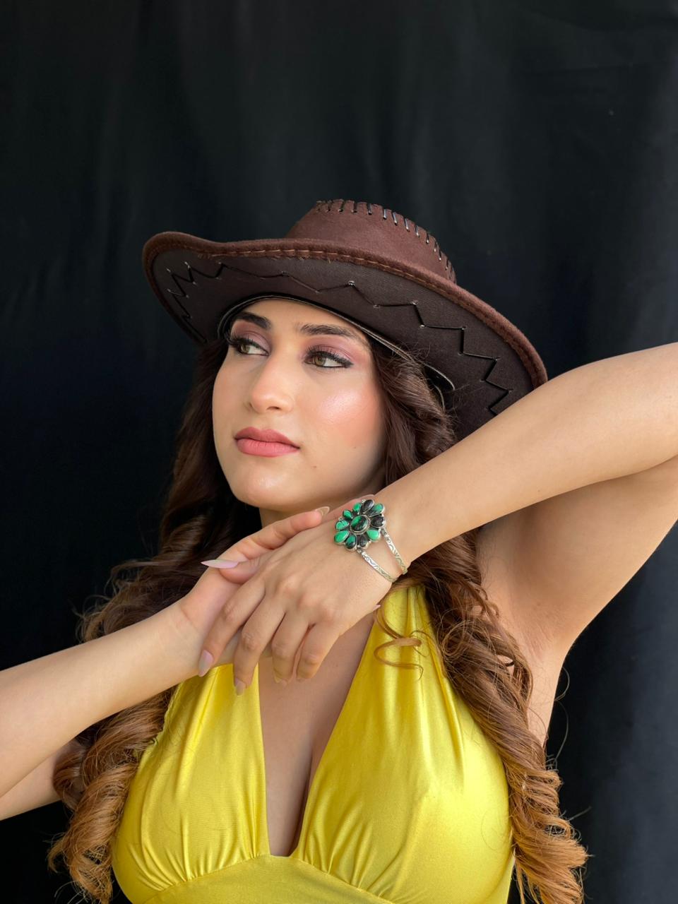 Handmade Sterling Silver Emerald Rose Cuff Bracelet "Signed Nizhoni"