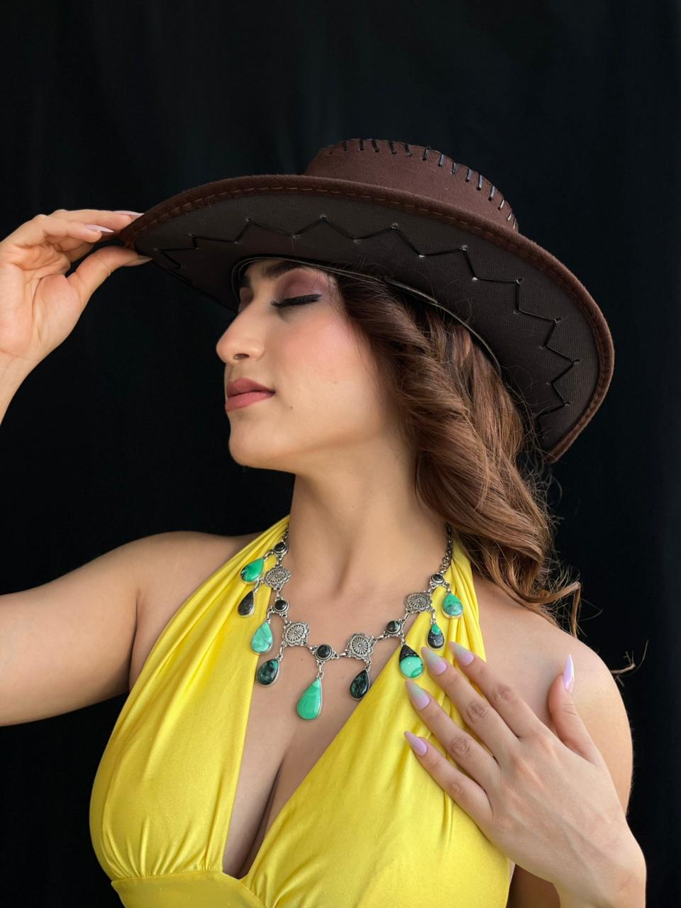 Handmade Sterling Silver Emerald Rose Necklace "Signed Nizhoni"