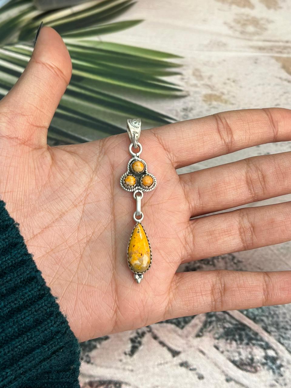 Handmade Sterling Silver Bumblebee Pendant "Signed Nizhoni"