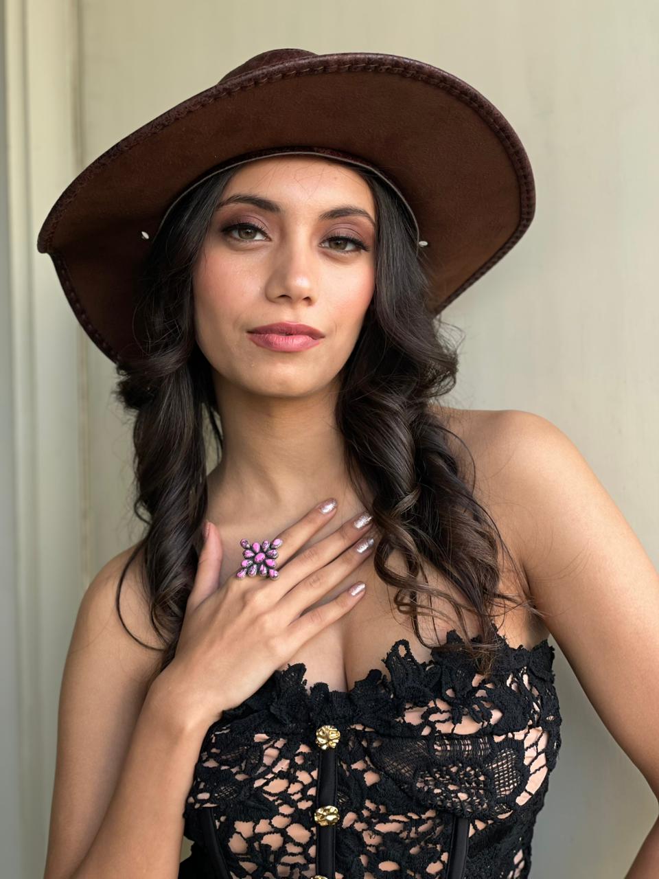 Handmade Sterling Silver Cherry Blossom Adjustable Ring "Signed Nizhoni"