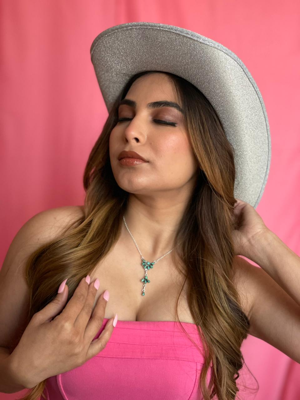 Handmade Sterling Silver Kingman Turquoise Necklace "Signed Nizhoni"