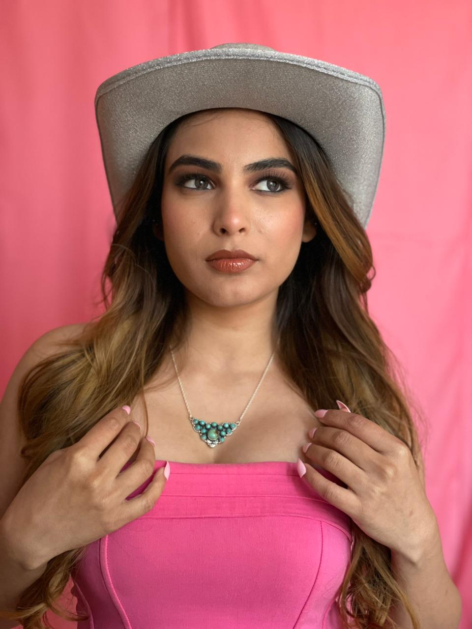 Handmade Sterling Silver Kingman Turquoise Necklace "Signed Nizhoni"