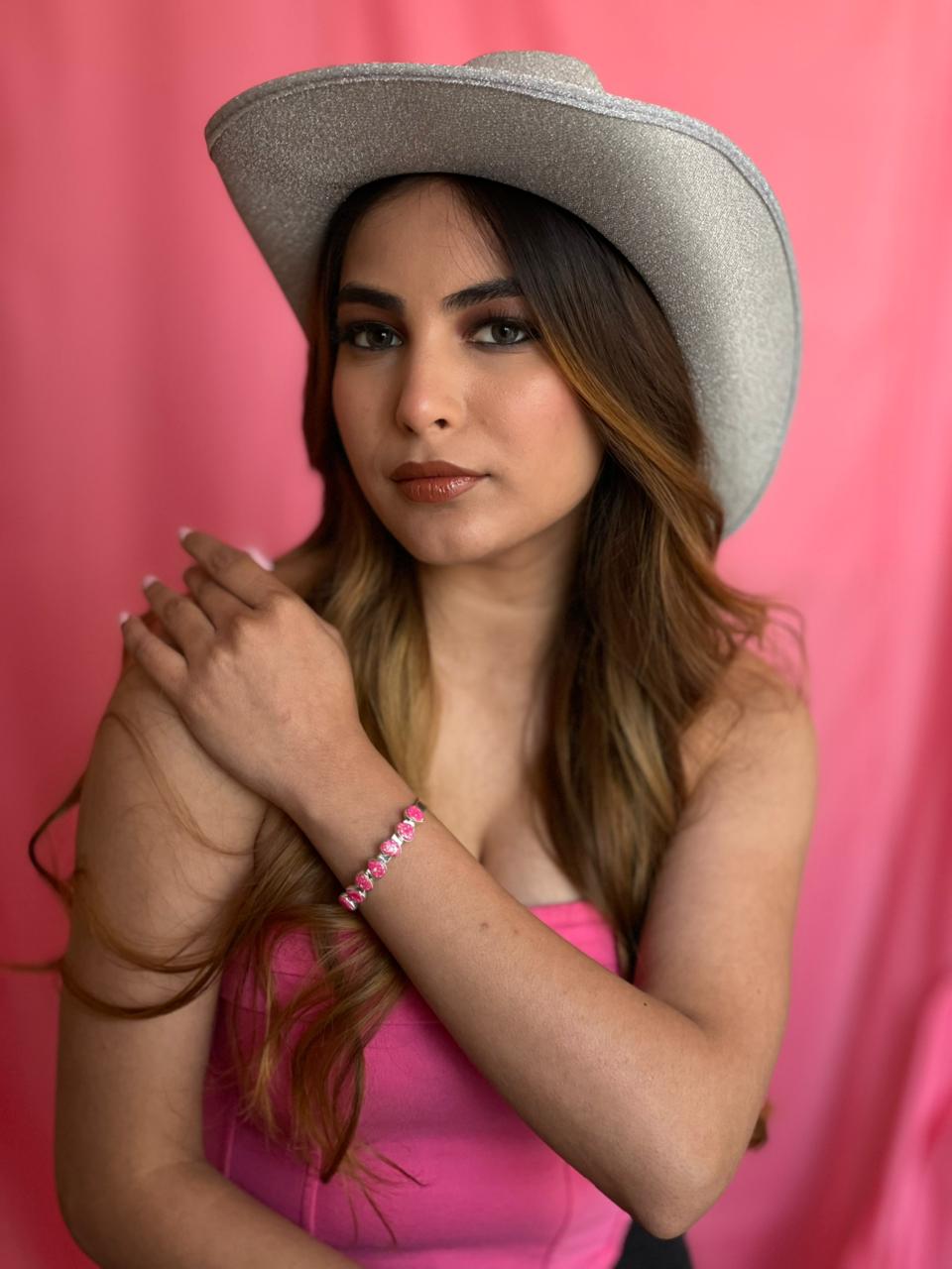 Handmade Sterling Silver Hot Pink Cuff Bracelet "Signed Nizhoni"