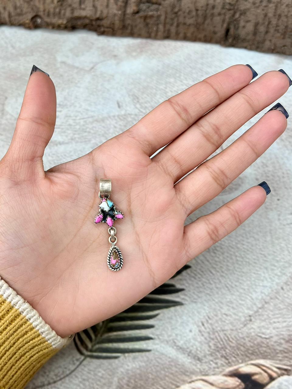 Handmade Sterling Silver Cotton Candy Pendant "Signed Nizhoni"