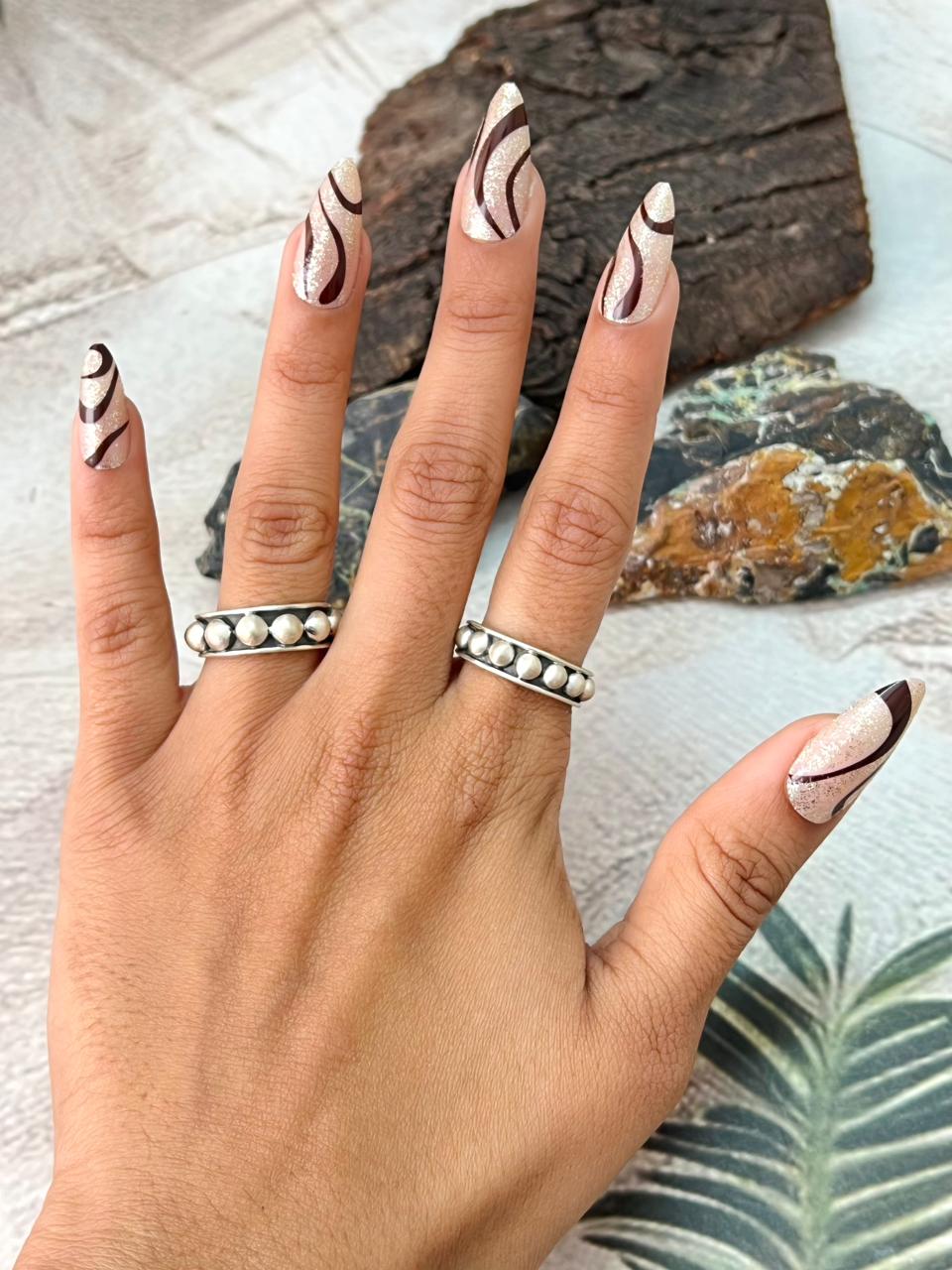 Handmade Sterling Silver 4MM, 5MM Adjustable Ring " Signed Nizhoni"
