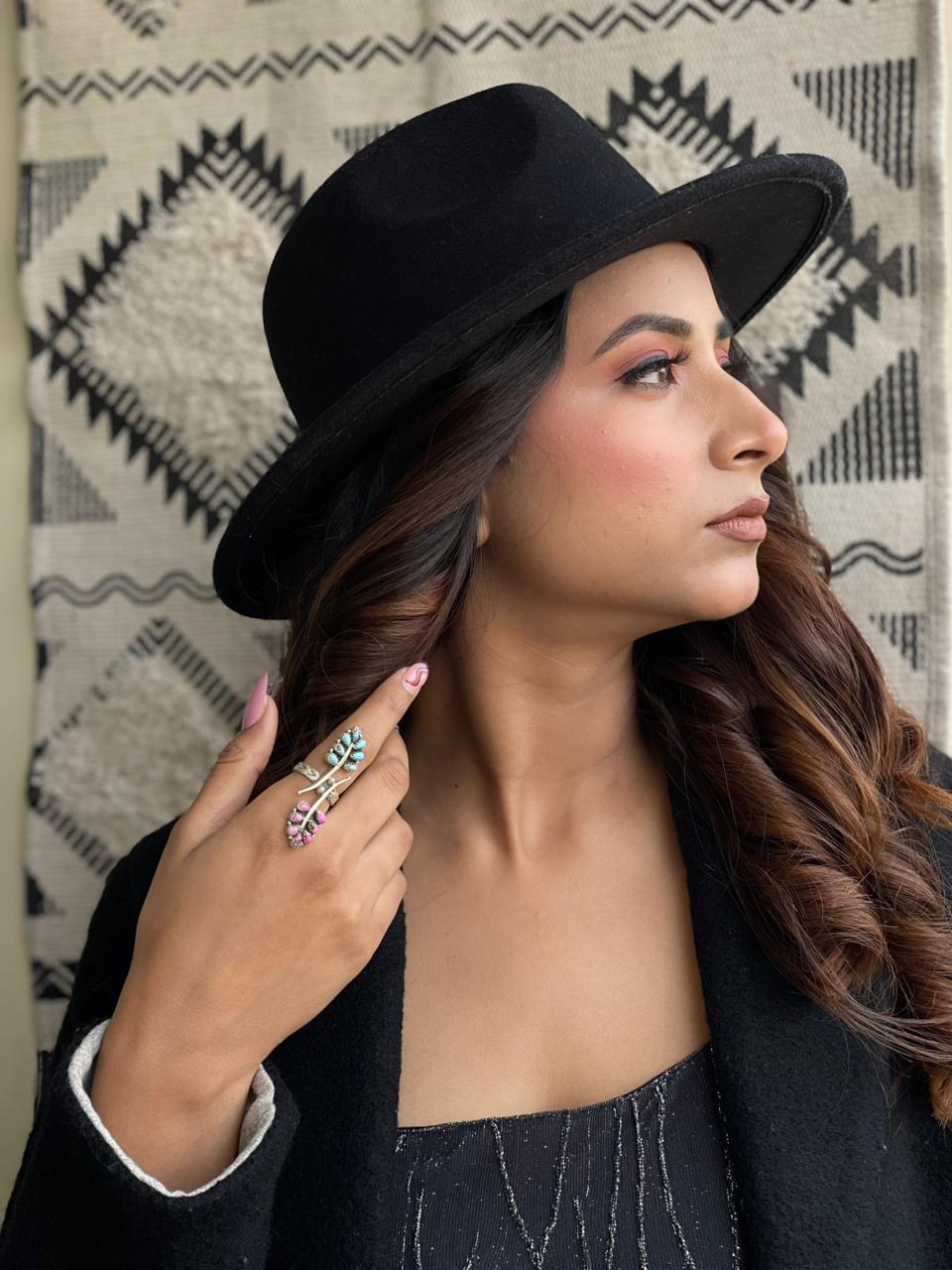 Handmade Sterling Silver Cotton Candy Adjustable Ring " Signed Nizhoni"