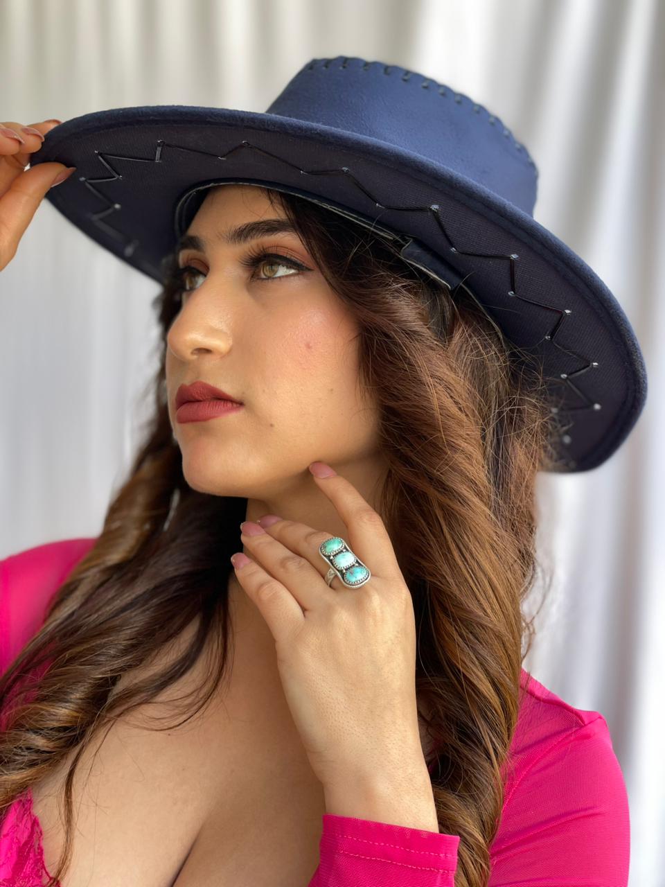 Handmade Sterling Silver White Water Turquoise Adjustable Ring "Signed Nizhoni"