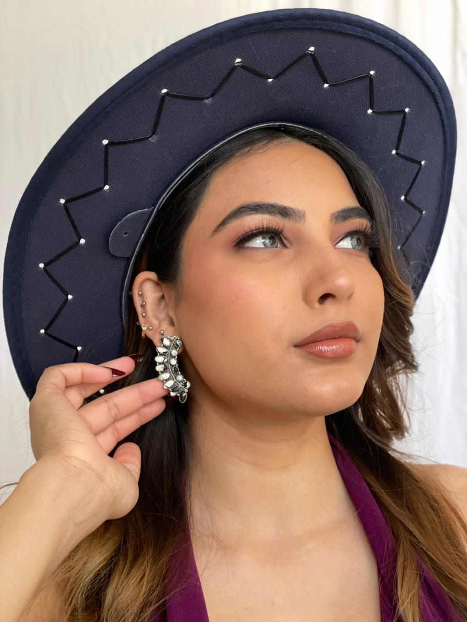 Handmade Sterling Silver White Buffalo Post Studs Earrings "Signed Nizhoni"