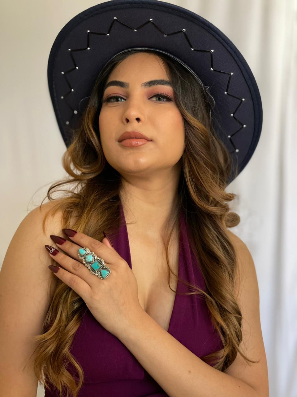 Handmade Sterling Silver Santa Maria Turquoise Adjustable Ring "Signed Nizhoni"