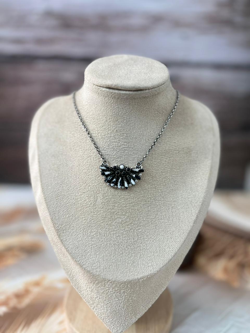 Handmade Sterling Silver White Buffalo Necklace "Signed Nizhoni"