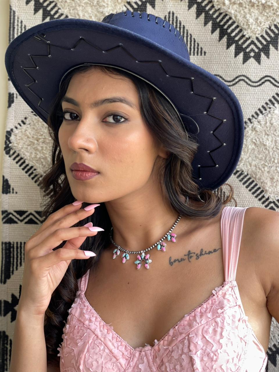 Handmade Sterling Silver Cotton Candy Beaded Necklace "Signed Nizhoni"
