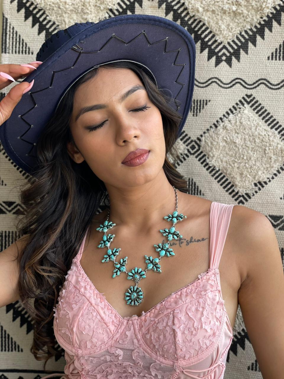 Handmade Sterling Silver Mint Dahlia Collection: Necklace "Signed Nizhoni"