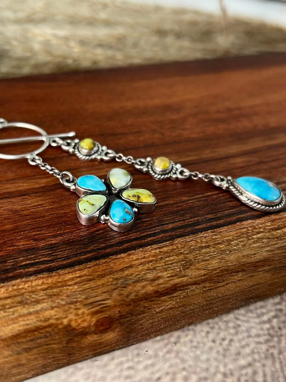 Handmade Sterling Silver Sierra Bella with Palomino Turquoise Collection: Necklace "Signed Nizhoni"