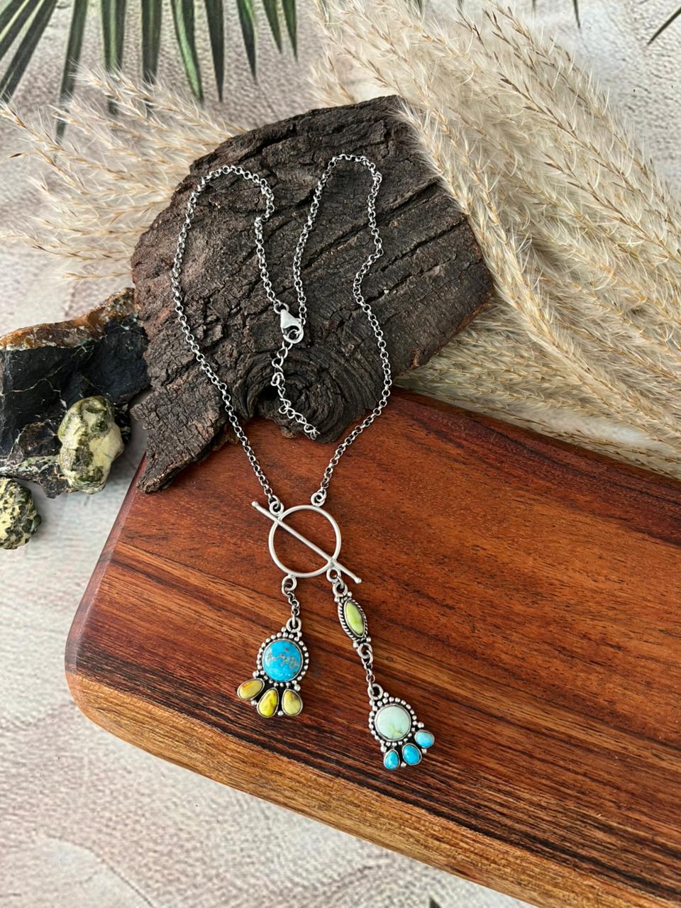Handmade Sterling Silver Sierra Bella with Palomino Turquoise Collection: Necklace "Signed Nizhoni"