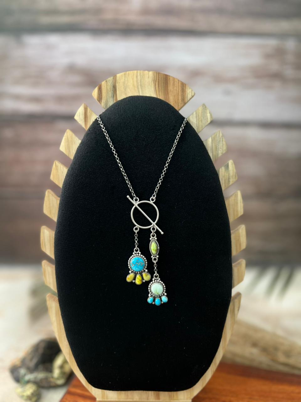 Handmade Sterling Silver Sierra Bella with Palomino Turquoise Collection: Necklace "Signed Nizhoni"