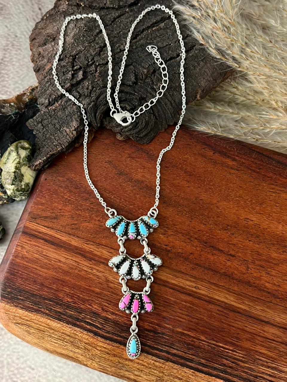 Handmade Sterling Silver Cotton Candy Necklace "Signed Nizhoni"