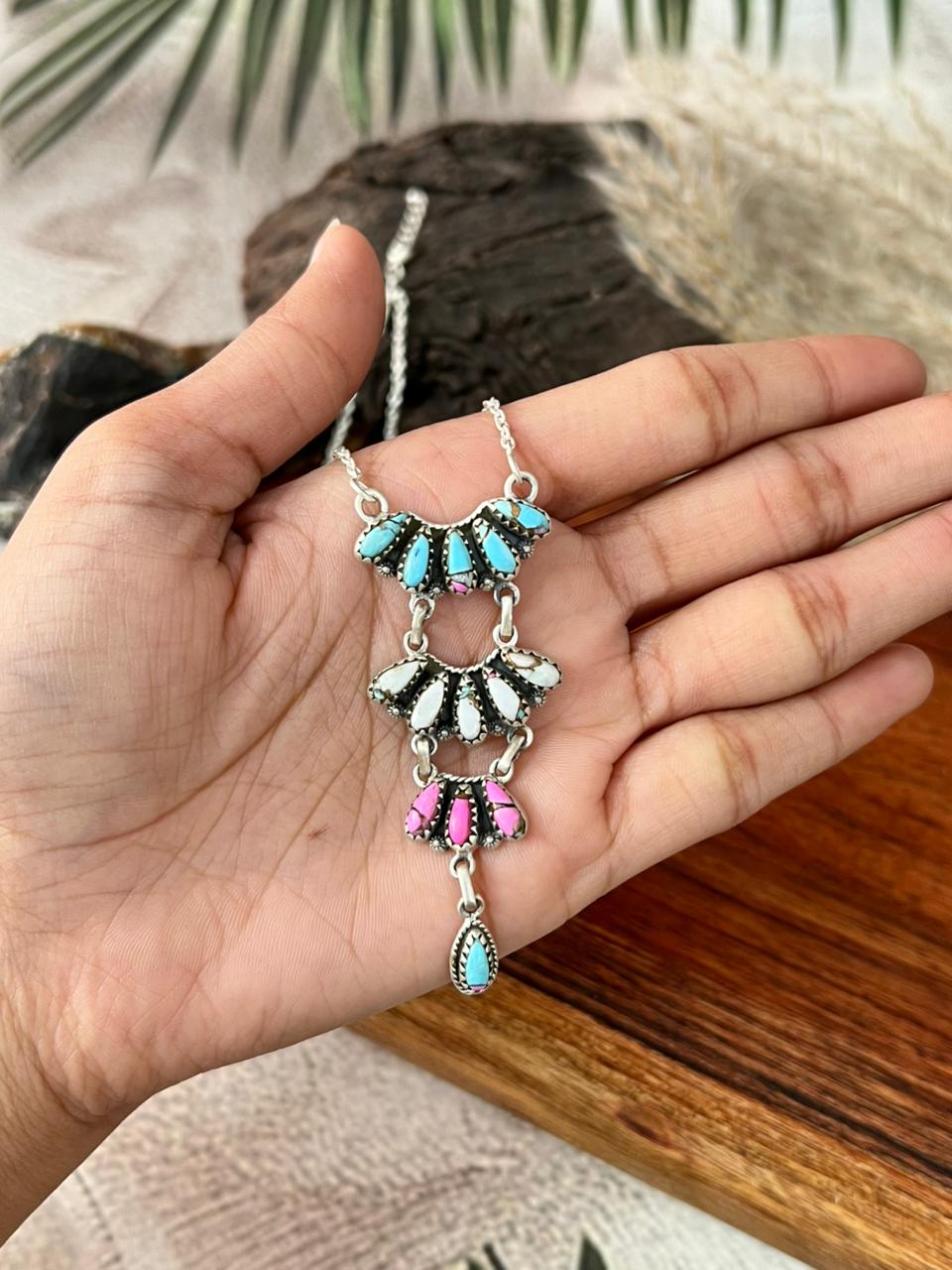 Handmade Sterling Silver Cotton Candy Necklace "Signed Nizhoni"