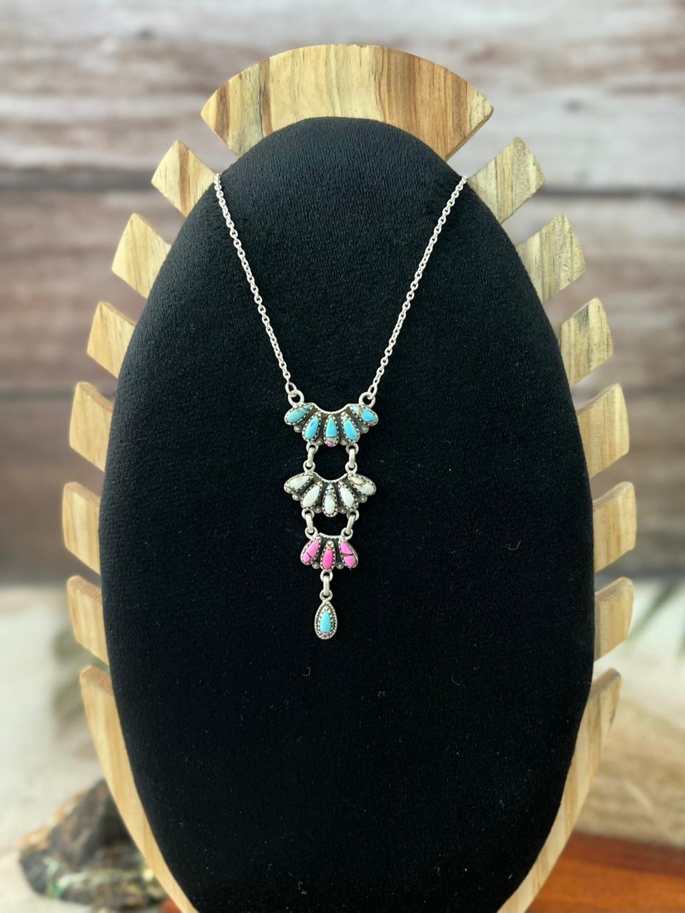 Handmade Sterling Silver Cotton Candy Necklace "Signed Nizhoni"