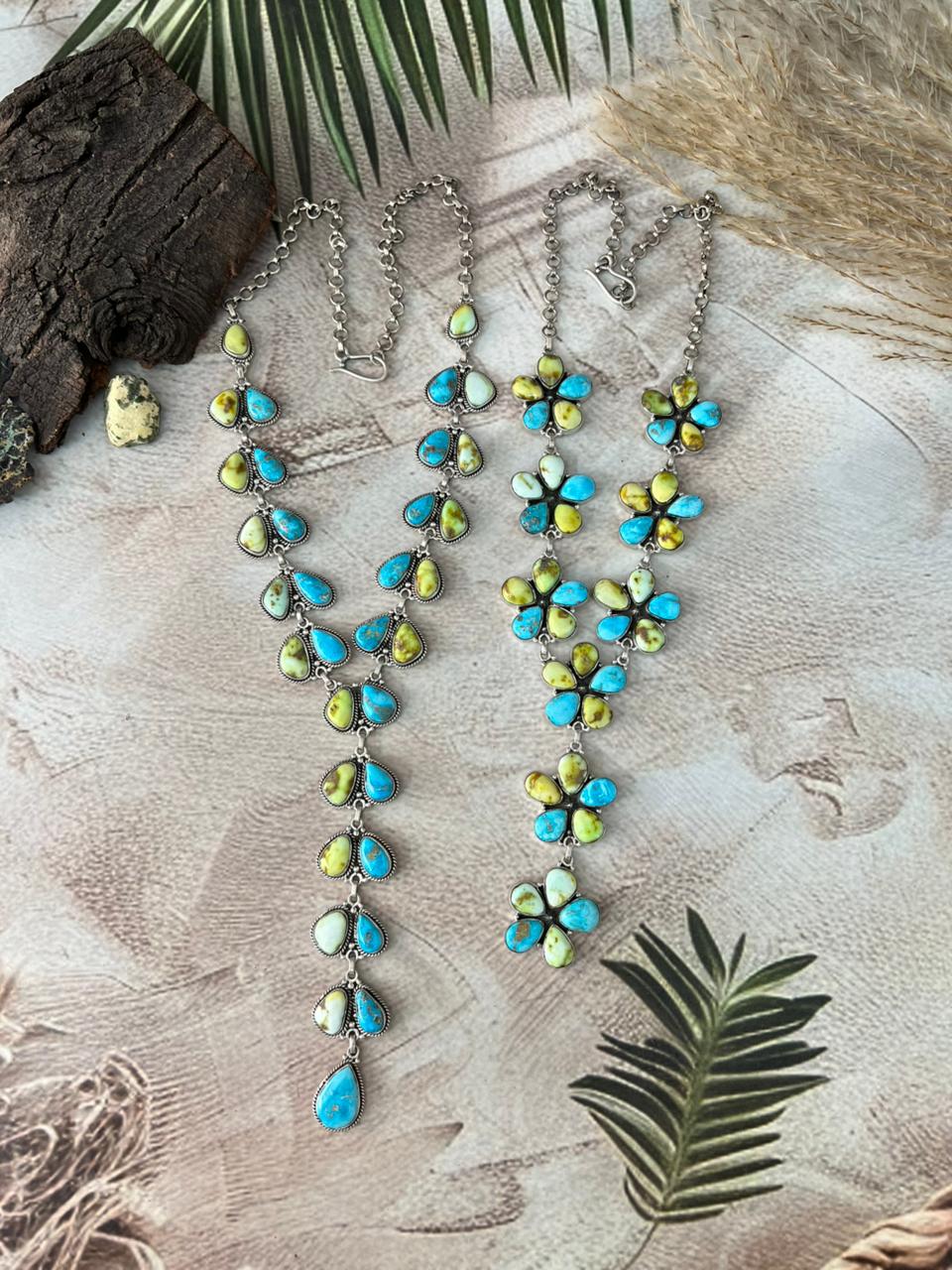 Handmade Sterling Silver Sierra Bella with Palomino Turquoise Collection: Necklace "Signed Nizhoni"