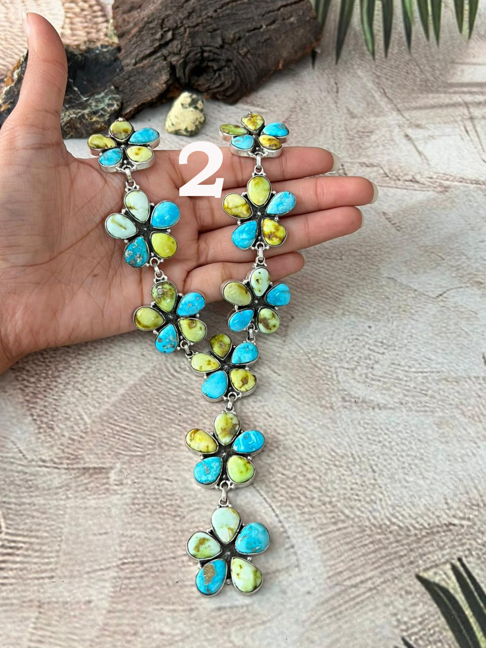 Handmade Sterling Silver Sierra Bella with Palomino Turquoise Collection: Necklace "Signed Nizhoni"