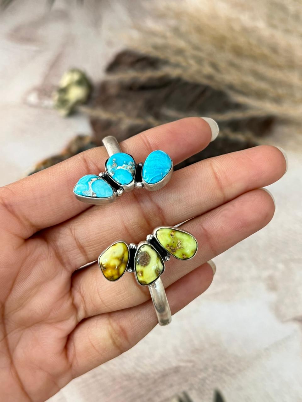 Handmade Sterling Silver Sierra Bella with Palomino Turquoise Collection: Cuff Bracelet "Signed Nizhoni"