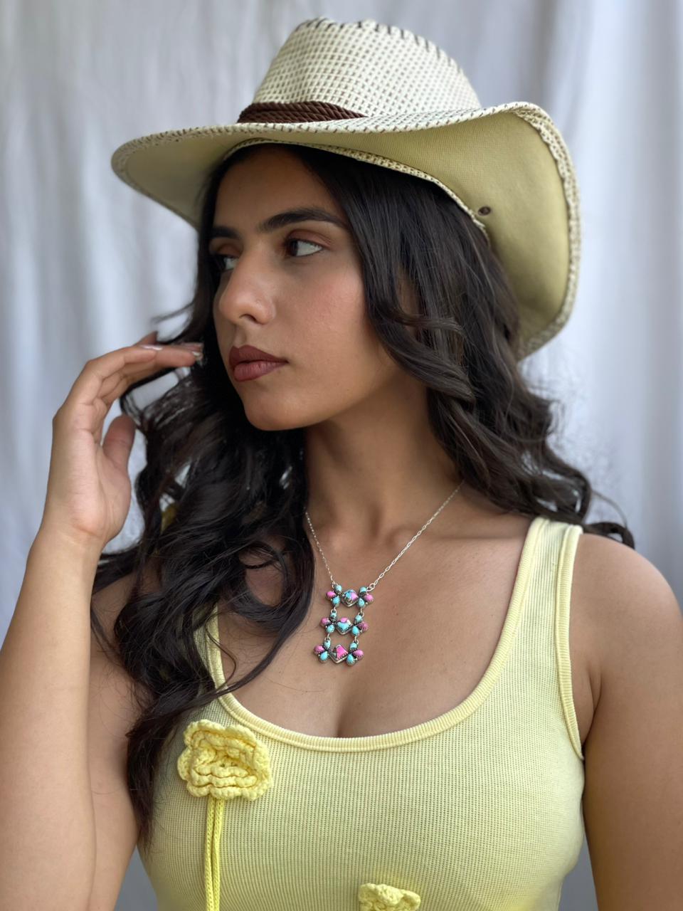 Handmade Sterling Silver Cotton Candy Necklace "Signed Nizhoni"