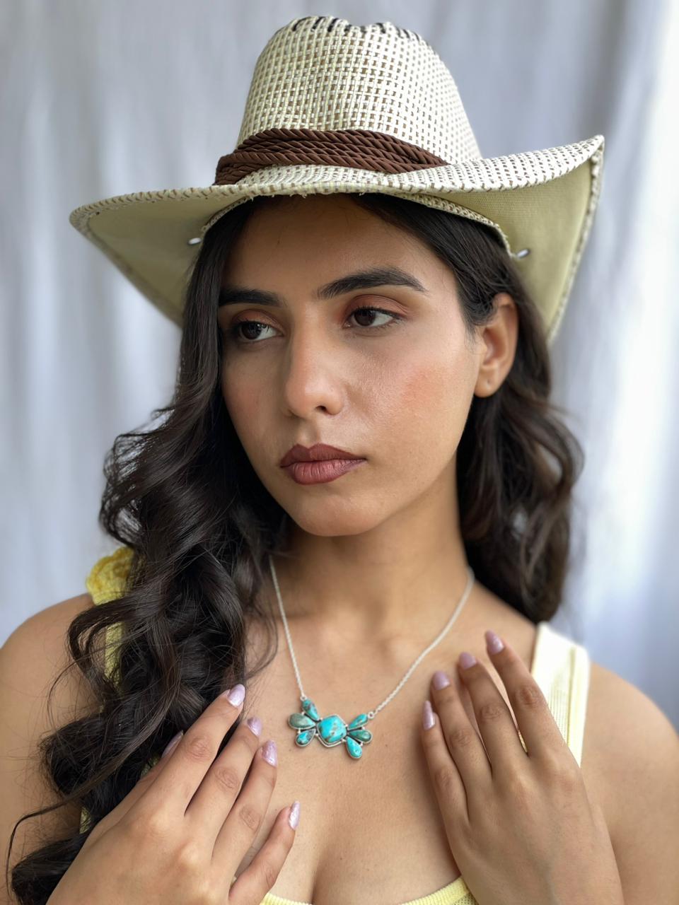 Handmade Sterling Silver Manassa Turquoise Collection: Necklace "Signed Nizhoni"