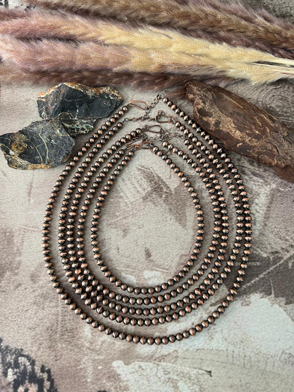 Handmade Copper Beaded 6MM Necklace