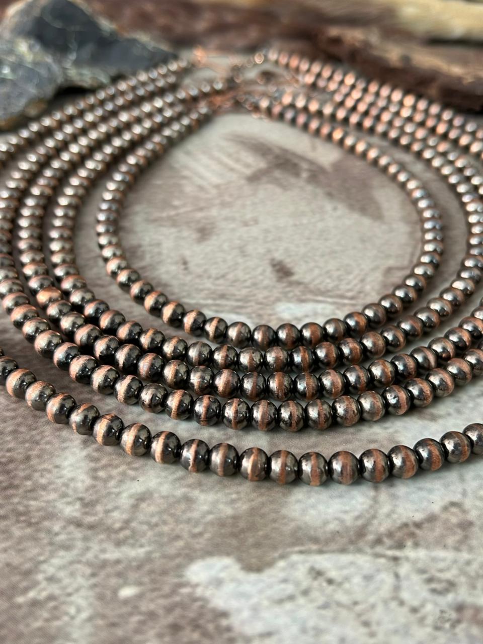 Handmade Copper Beaded 6MM Necklace