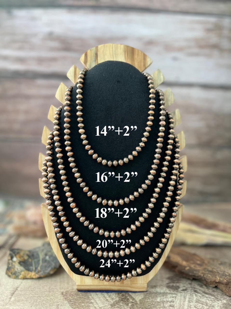 Handmade Copper Beaded 6MM Necklace