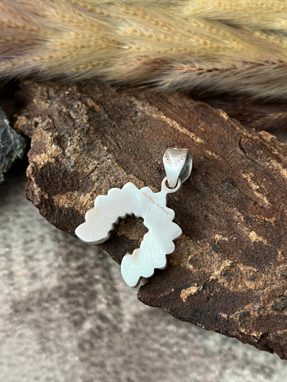 Handmade Sterling Silver Cotton Candy Naja Pendant "Signed Nizhoni"