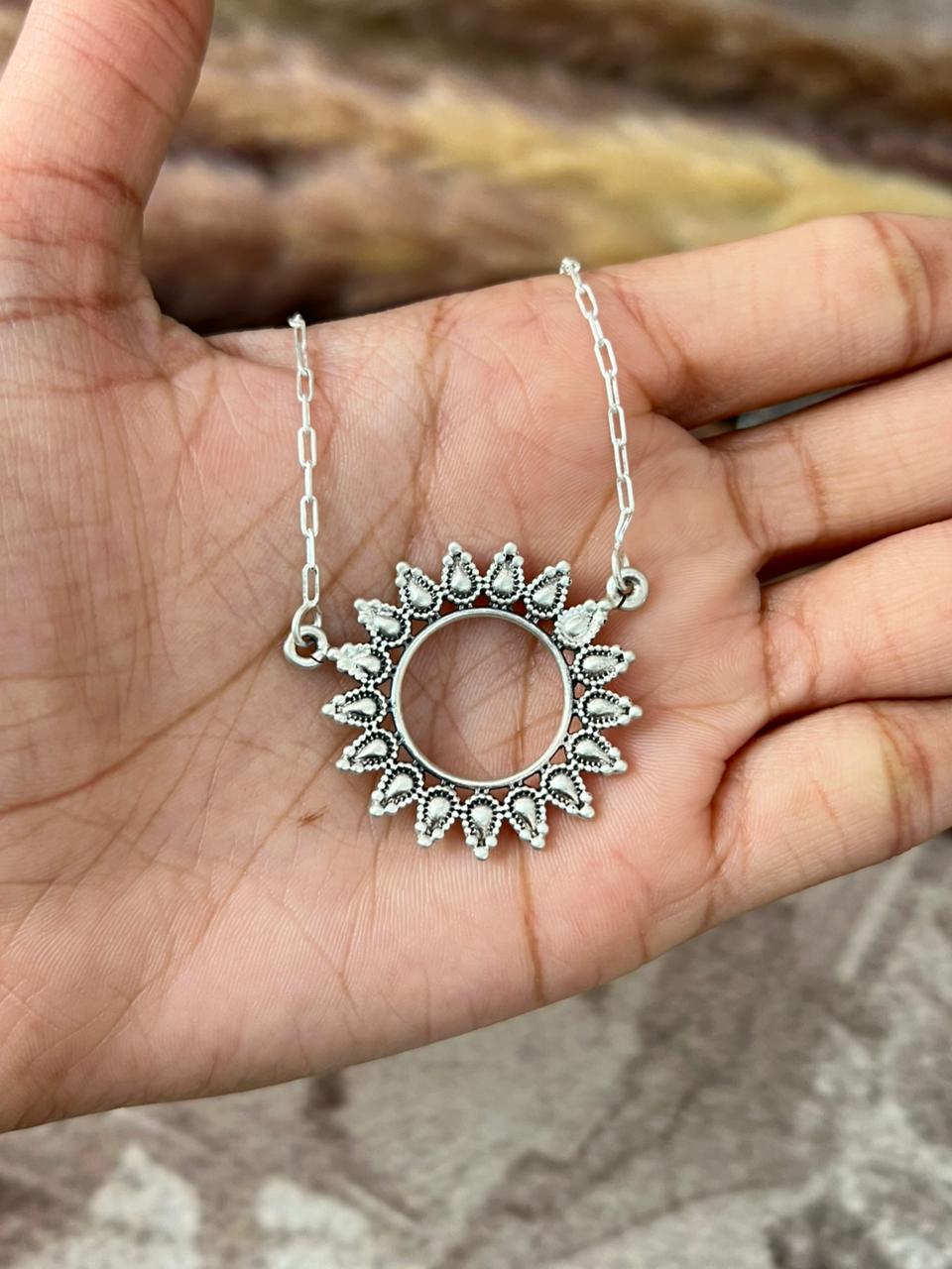 Handmade Sterling Silver Necklace "Signed Nizhoni"