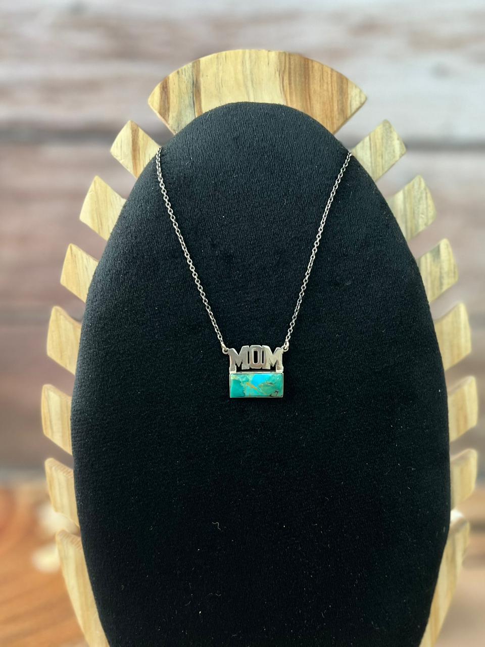 Handmade Sterling Silver Mama Collection: Kingman Turquoise Necklace