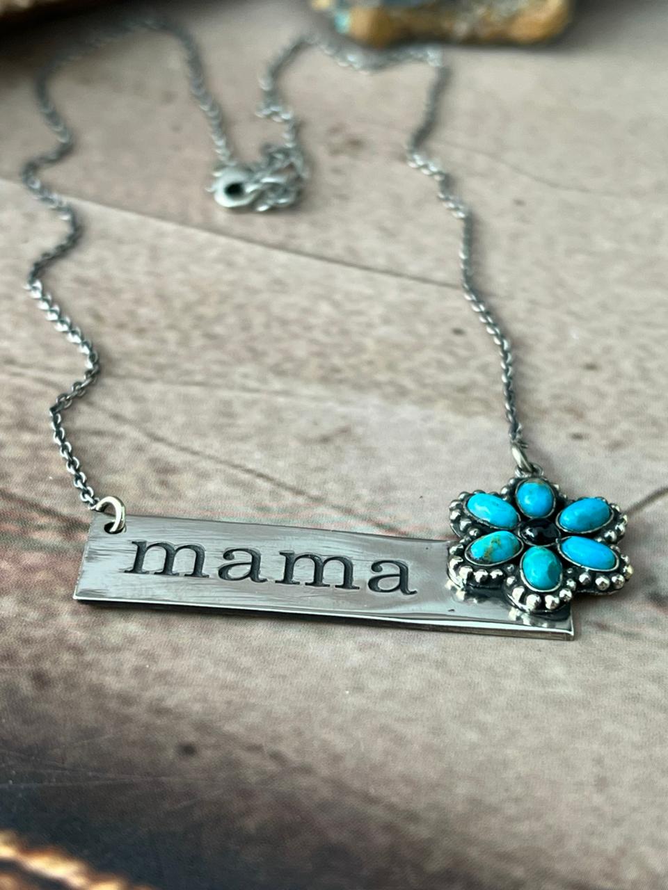 Handmade Sterling Silver Mama Collection: Kingman Turquoise Necklace