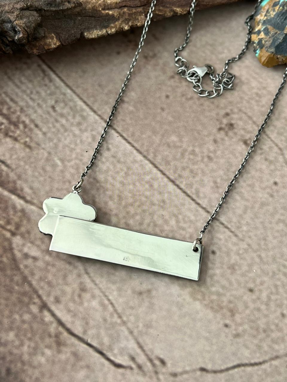 Handmade Sterling Silver Mama Collection: Kingman Turquoise Necklace