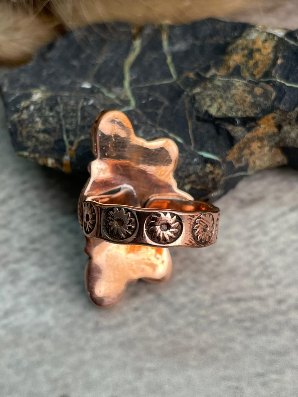 Handmade Copper Sierra Bella Turquoise Adjustable Ring