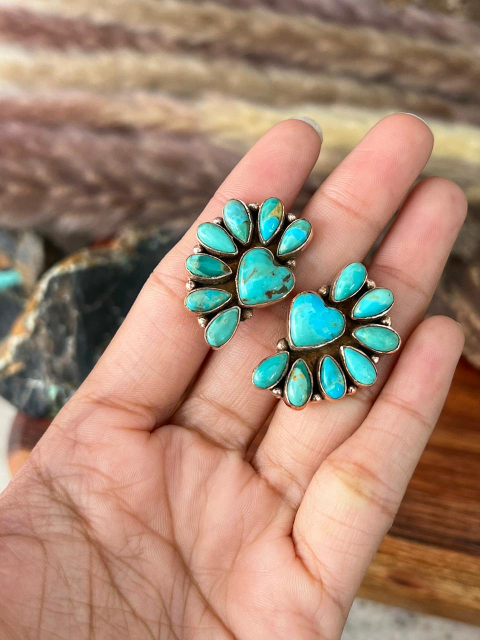 Handmade Copper Collection: Kingman Turquoise Adjustable Ring